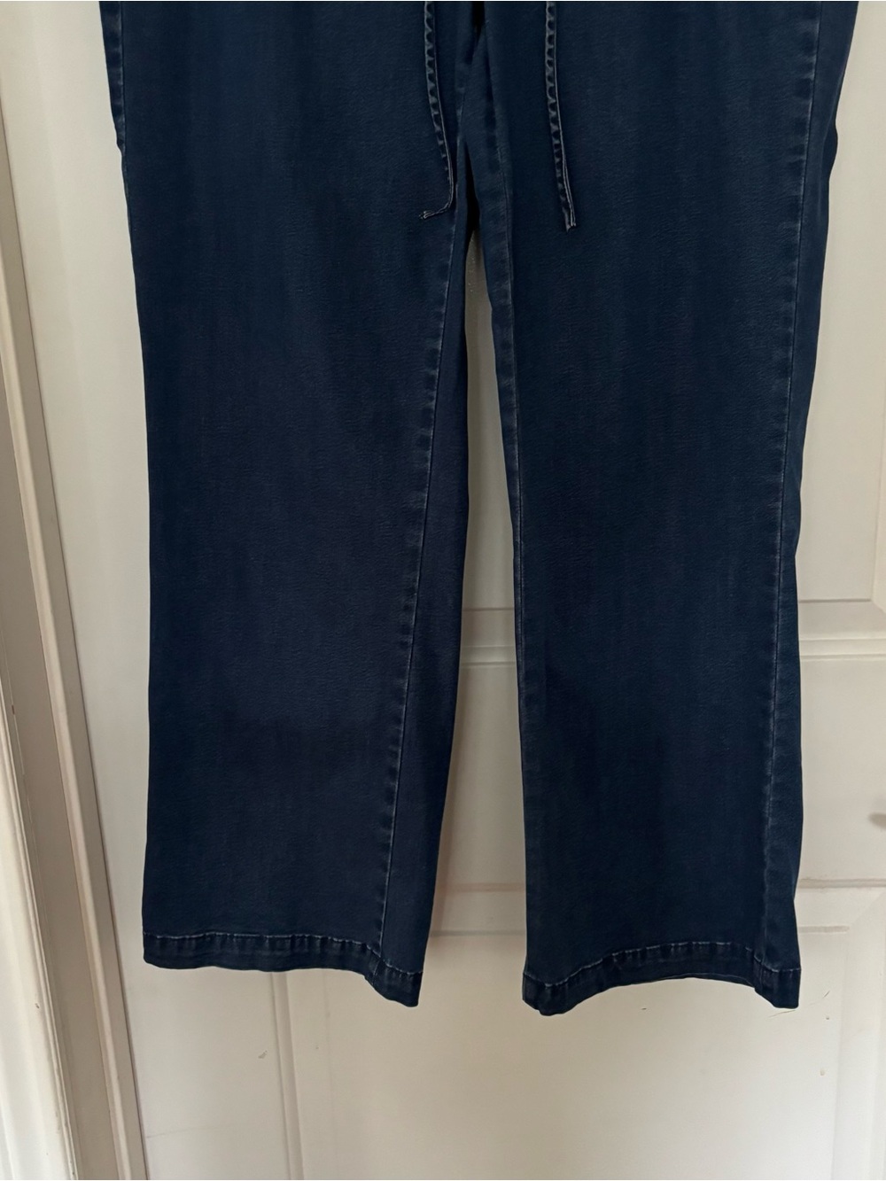 NYDJ pull on wide leg jeans 8 mid rise stretch drawstring lift tuck technology - Picture 8 of 15